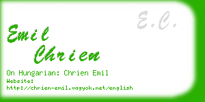 emil chrien business card